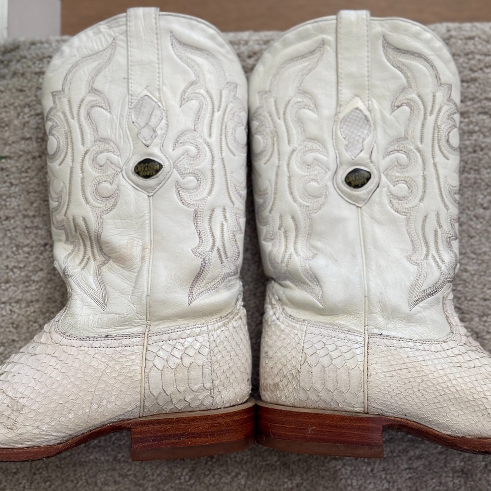 Los Altos Boots Men 9 Ee White Python Leather Cow… - image 7